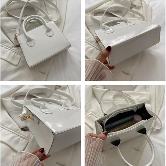 Patent Leather Handbag Mini Clutch Purse Evening Shoulder Bag for Women - Picture 2 of 6